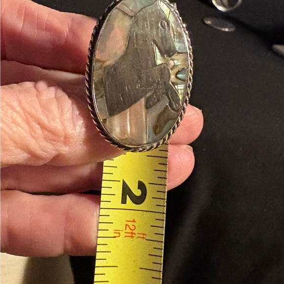 Vintage abalone  and sterling silver ring. Size 6 - Picture 8 of 8